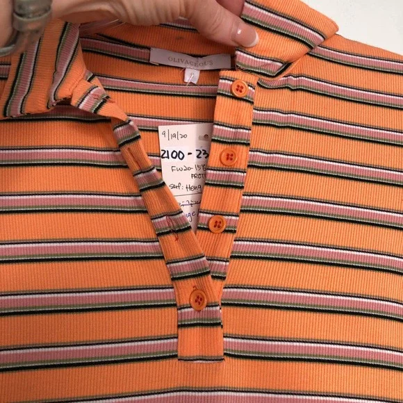 Olivaceous Ribbed Crop Top Polo - Picture 4 of 11